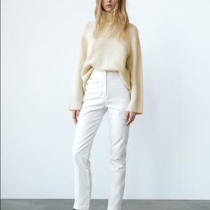 Zara Gold Button Straight Leg Pants